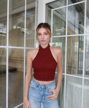 Top lace bordo