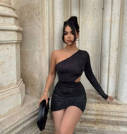 Black glitter dress