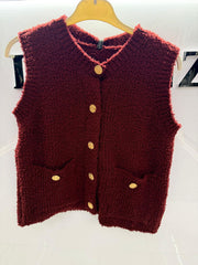 Burgundy vest