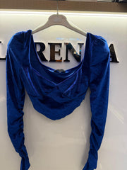 Blue velvet top