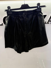 Black leather short