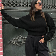 Black crop sweater