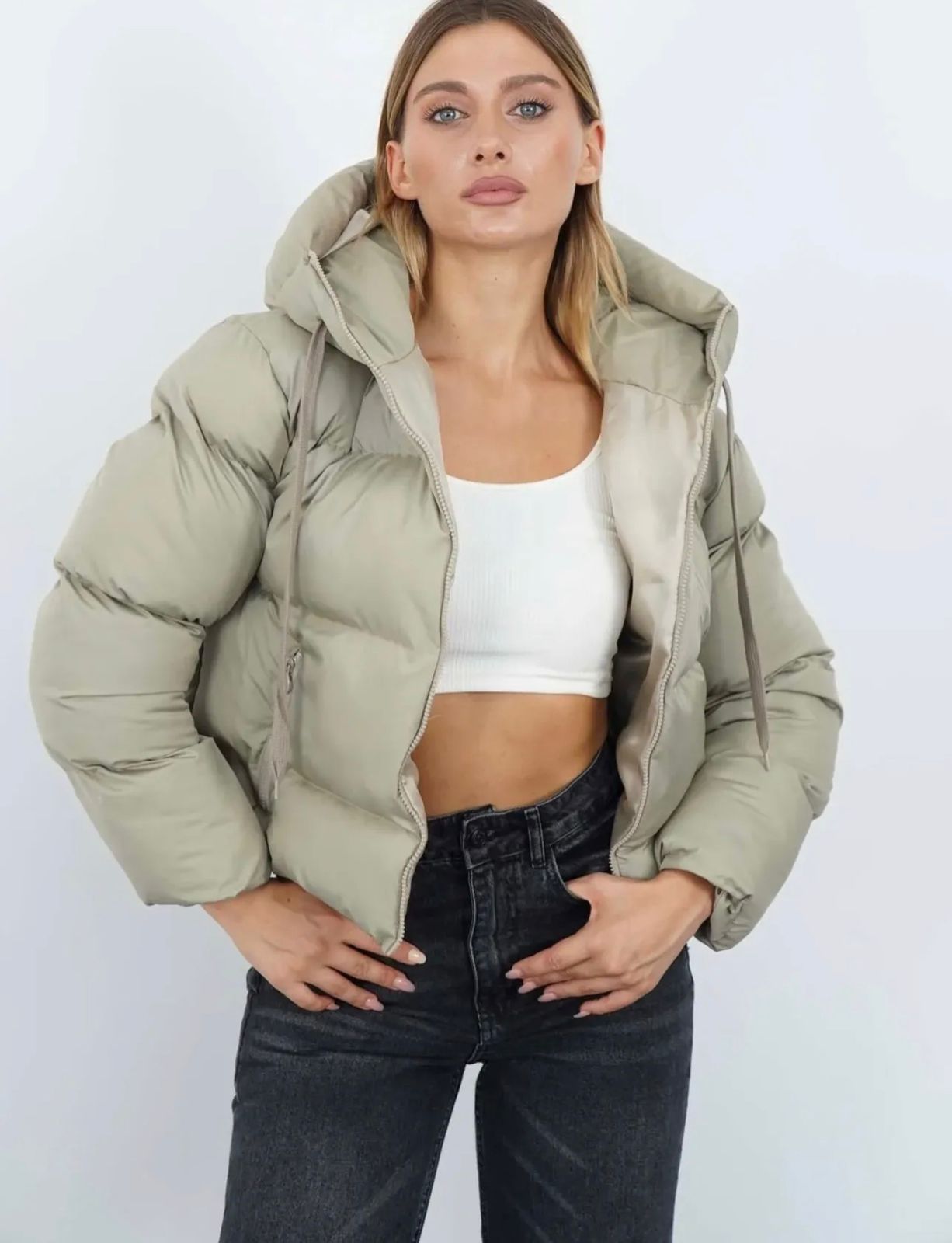 Dark beige puffer jacket