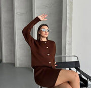 Brown skirt set