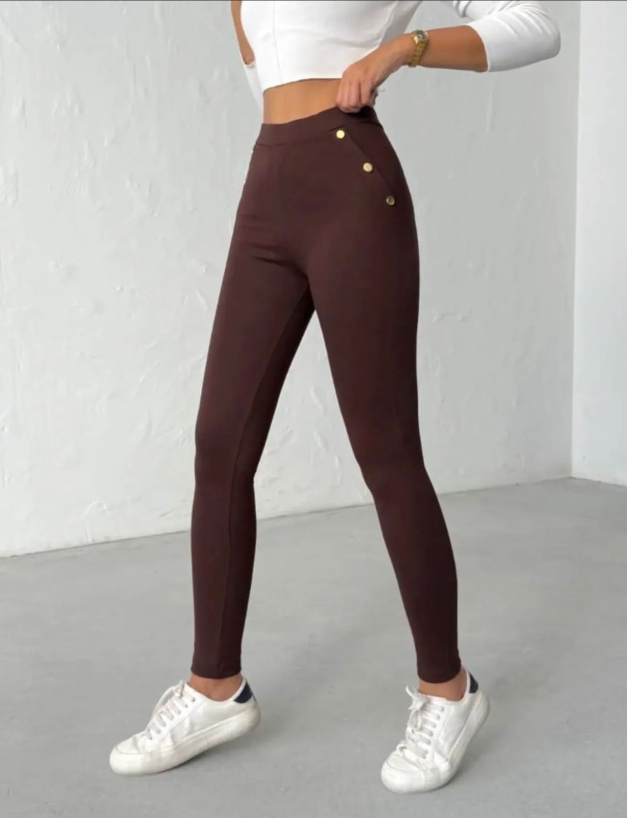 Brown cotton legging