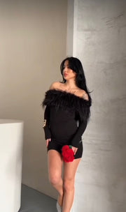 Black off shoulder dress