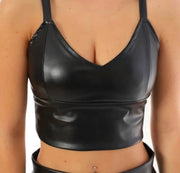Black leather top