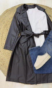 Black leather coat