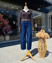 Navy mom jeans