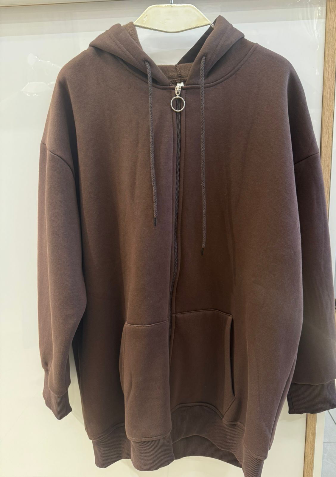 Brown hoodie with zipper