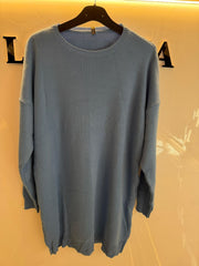 Blue wool dress