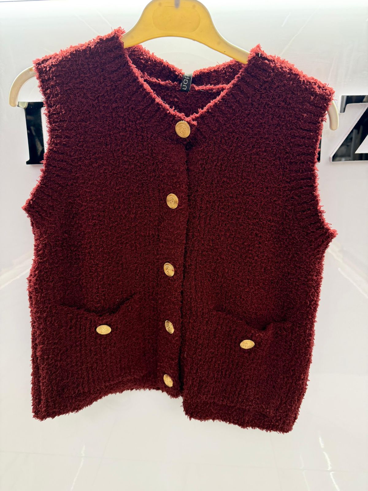 Burgundy vest