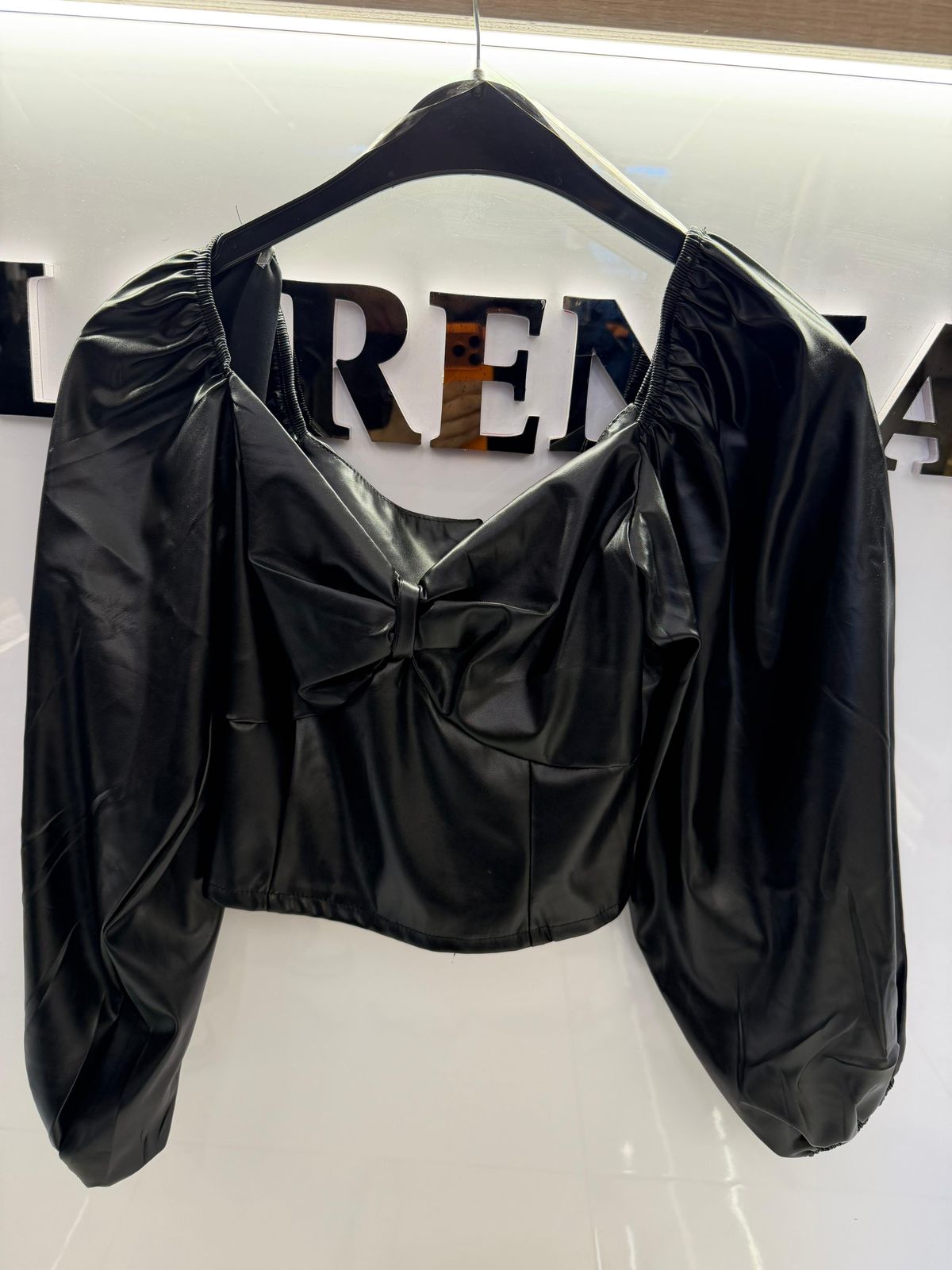 Black leather top