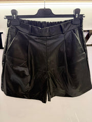 Black leather short