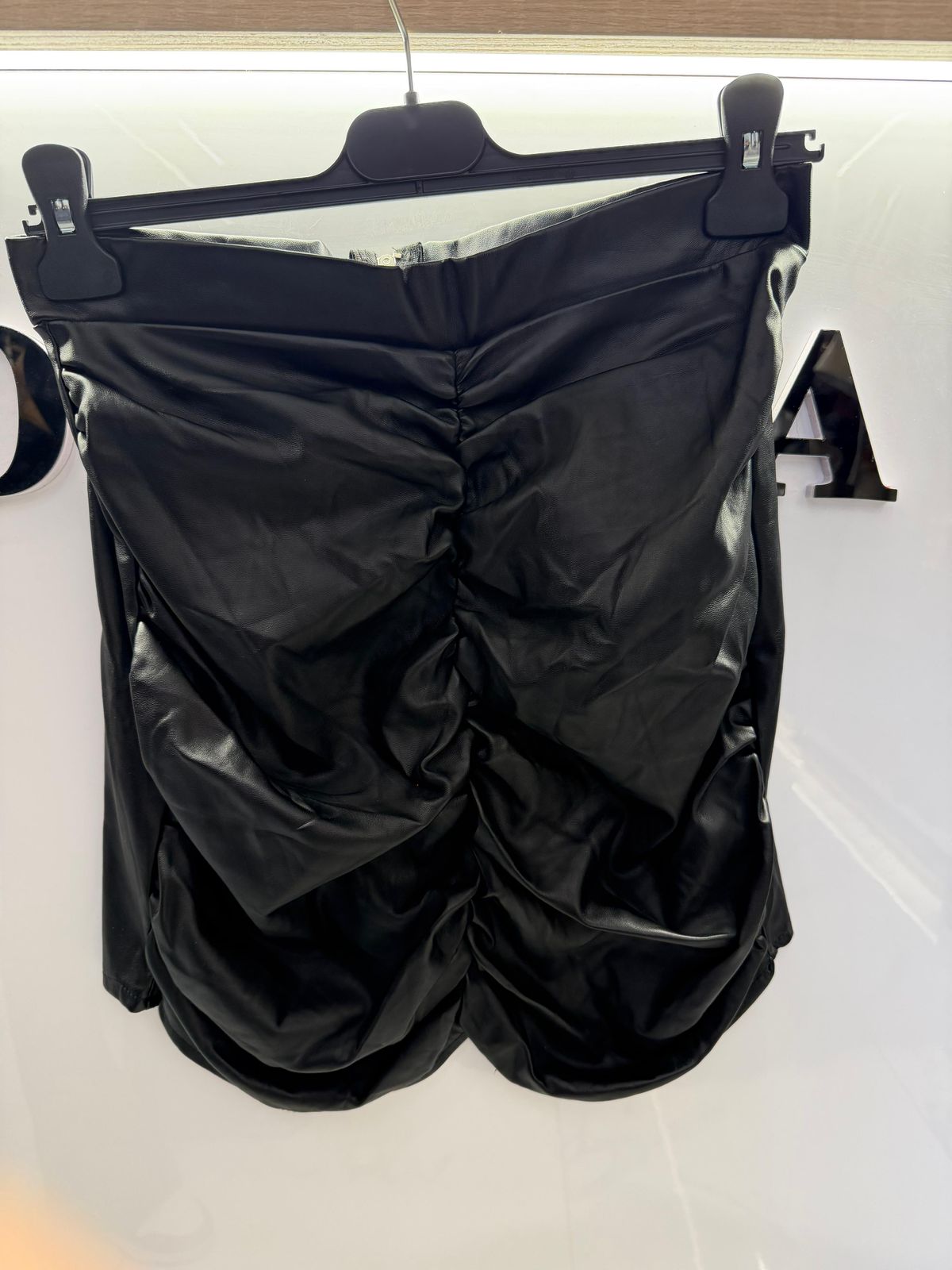 Black leather skirt
