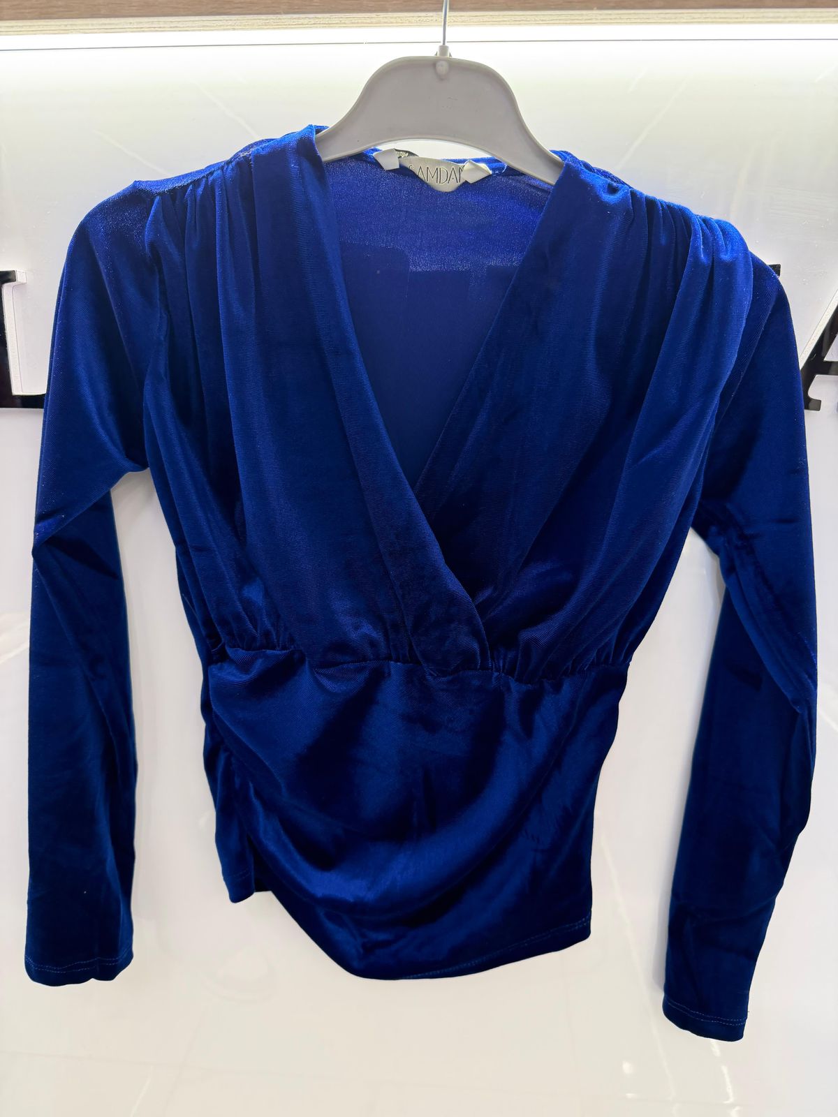 Blue velvet top