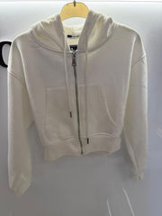 White crop hoodie