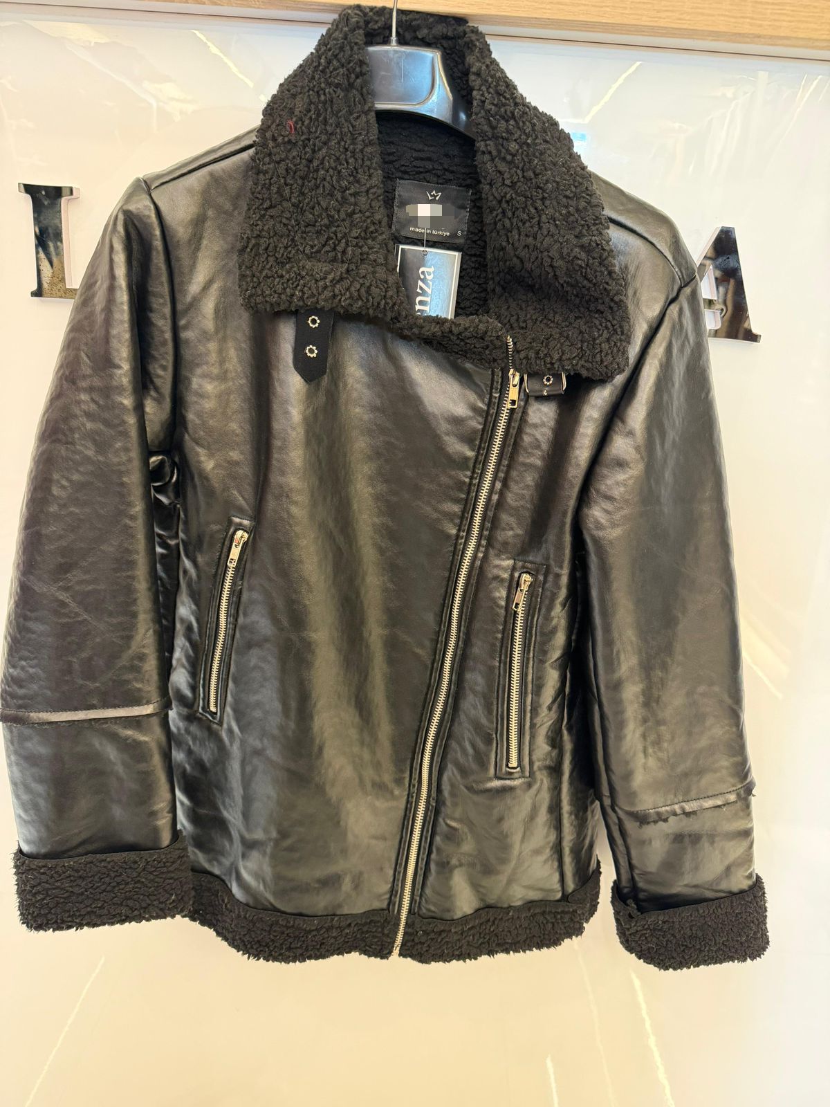 Black leather jacket