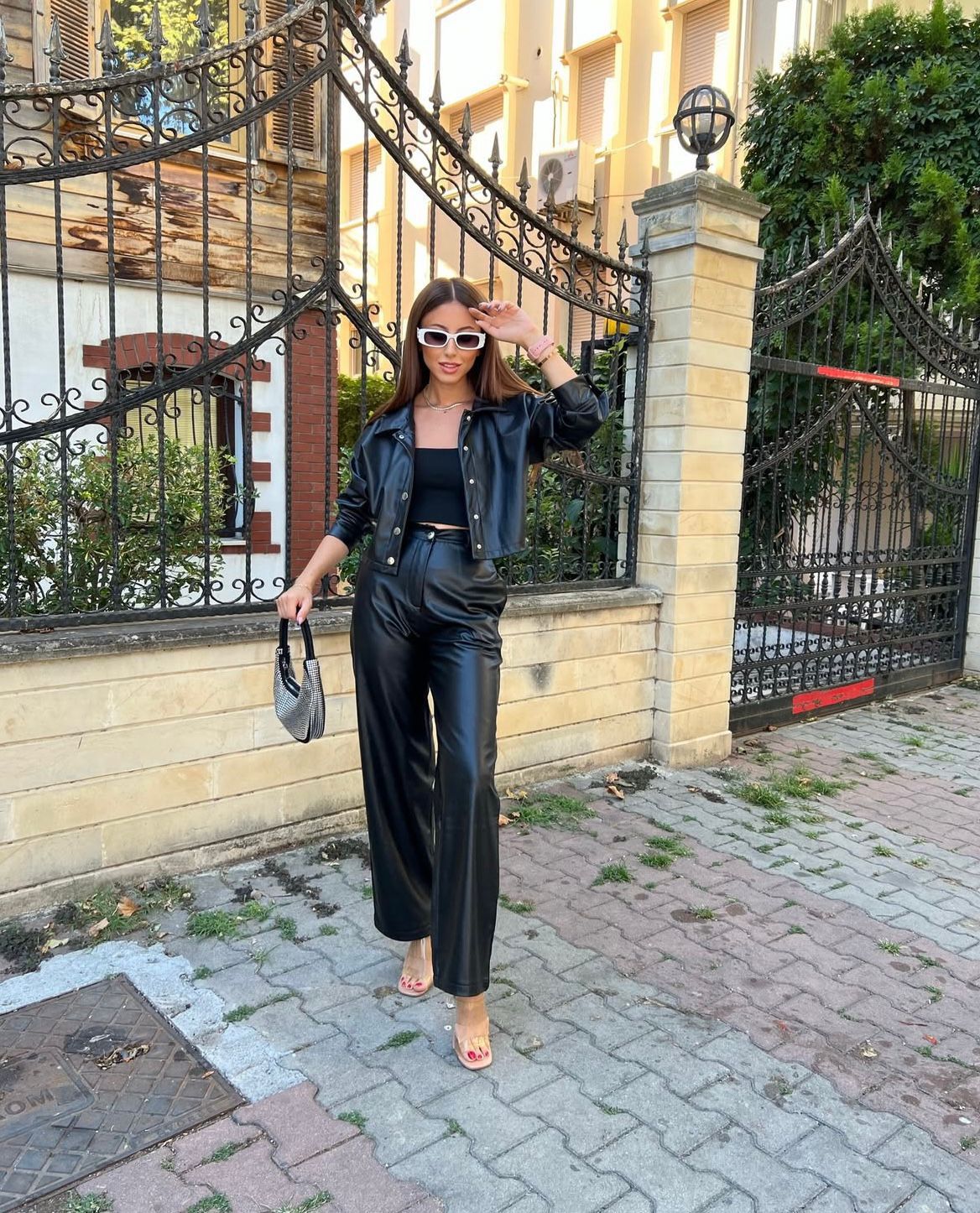 Black leather pant