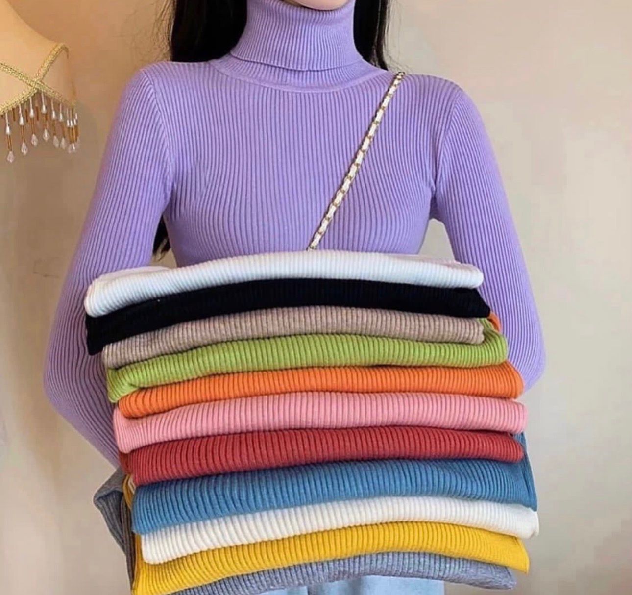 Wool top turtle neck