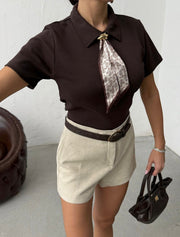 Brown Polo Top