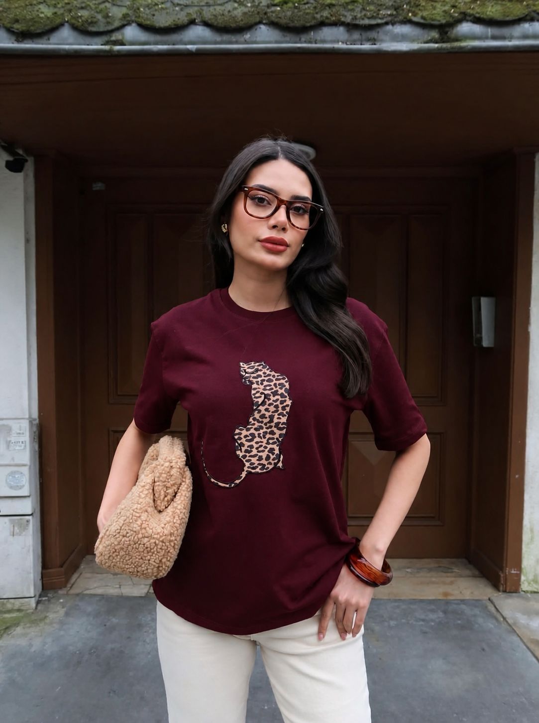 Black and Bordo Top
