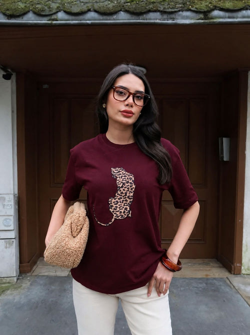 Black and Bordo Top